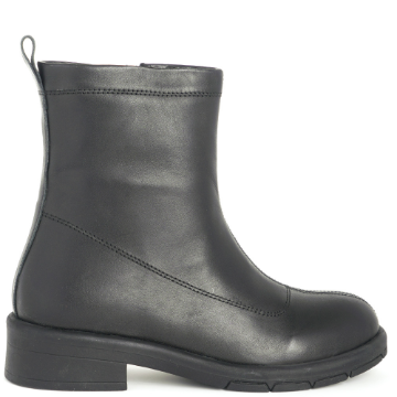 Round Toe Zip-Up Ankle Boots