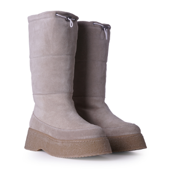 Beige/Grey suede snow boots